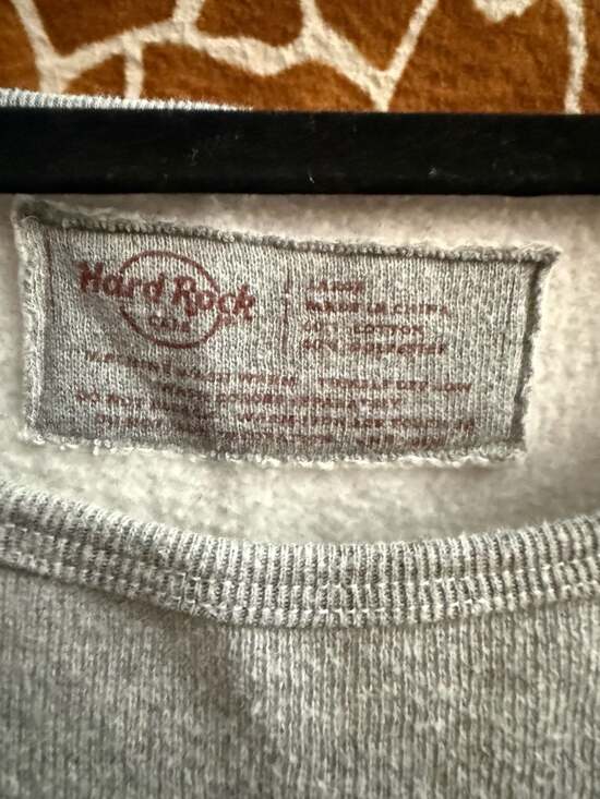 Hard Rock Cafe London Women's Heather Gray Raglan Scoop Neck Sweatshirt Size Lar - Picture 3 of 3